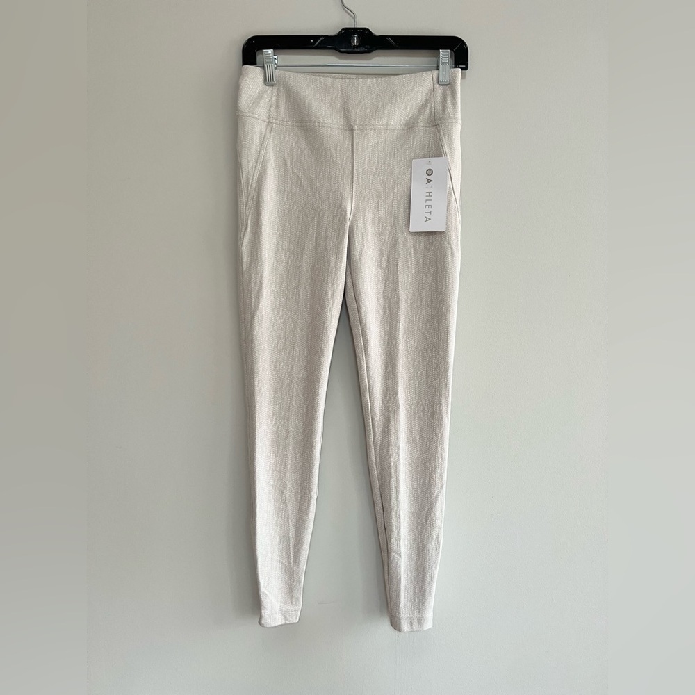 Athleta NWT Delancey Skyline Textured Tight in Cream Braiden Texture, size S